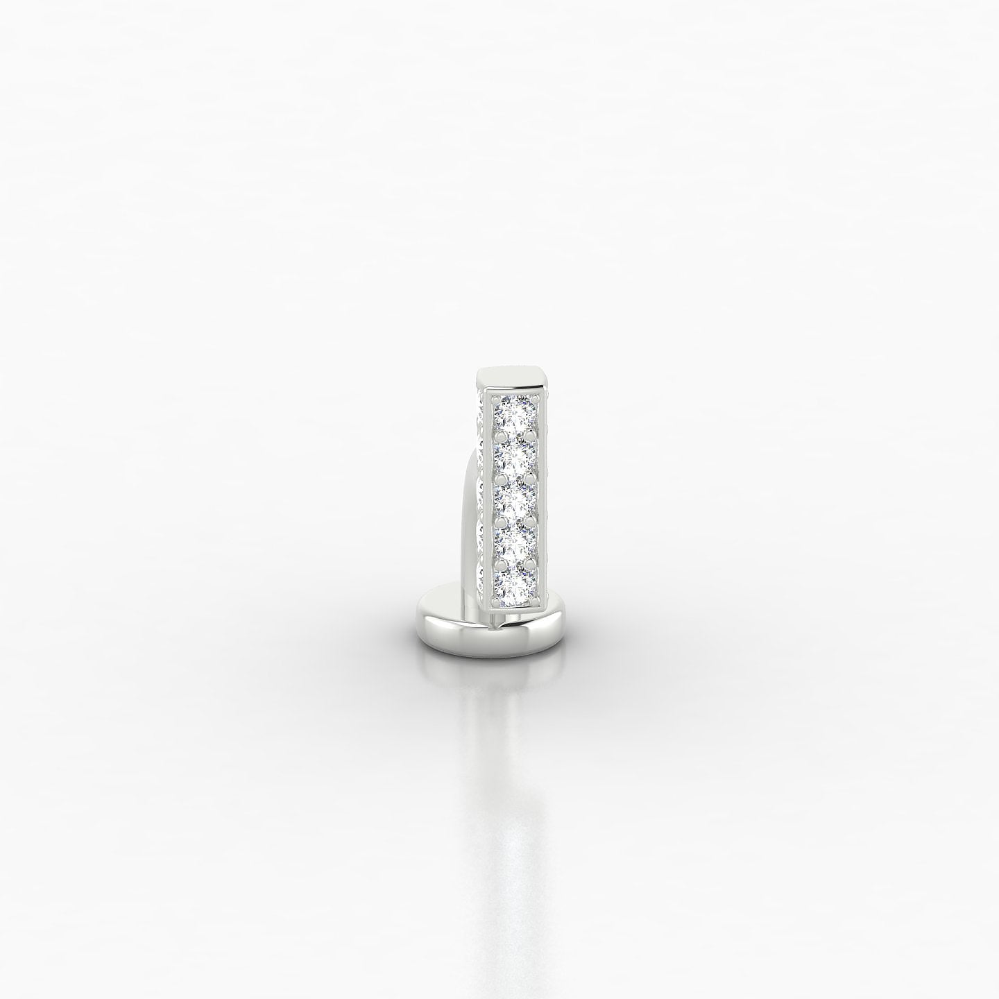 Aria | 18k White Gold 8 mm 6 mm Bar Diamond Floating Navel Piercing