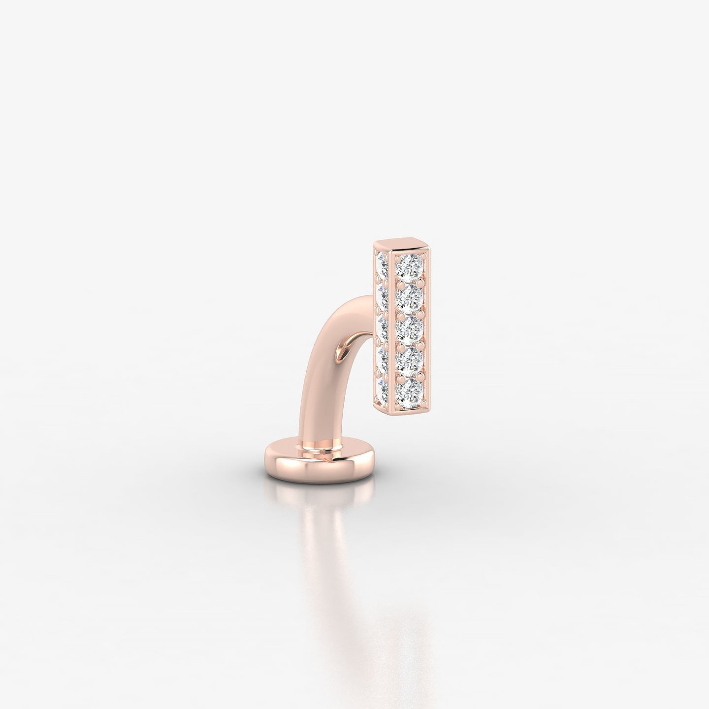 Aria | 18k Rose Gold 6 mm 8 mm Bar Diamond Floating Navel Piercing