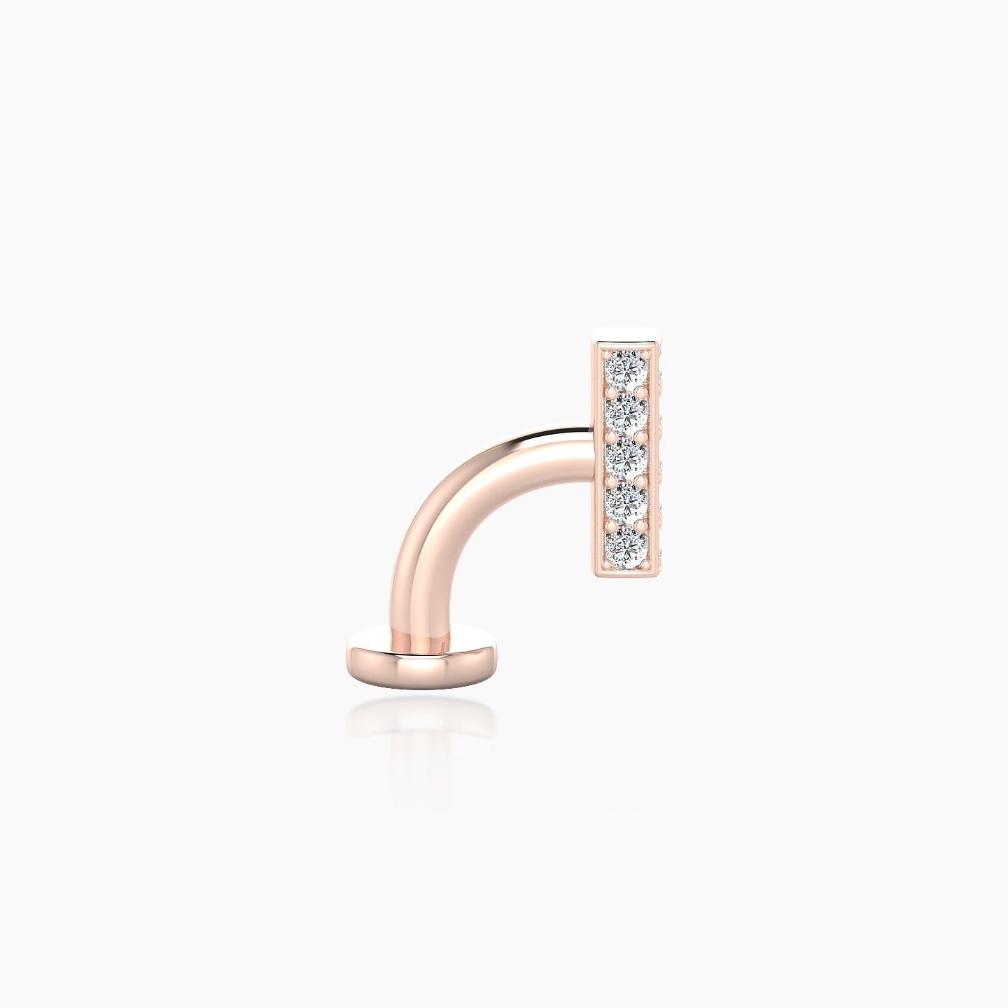 Aria | 18k Rose Gold 8 mm 6 mm Bar Diamond Floating Navel Piercing