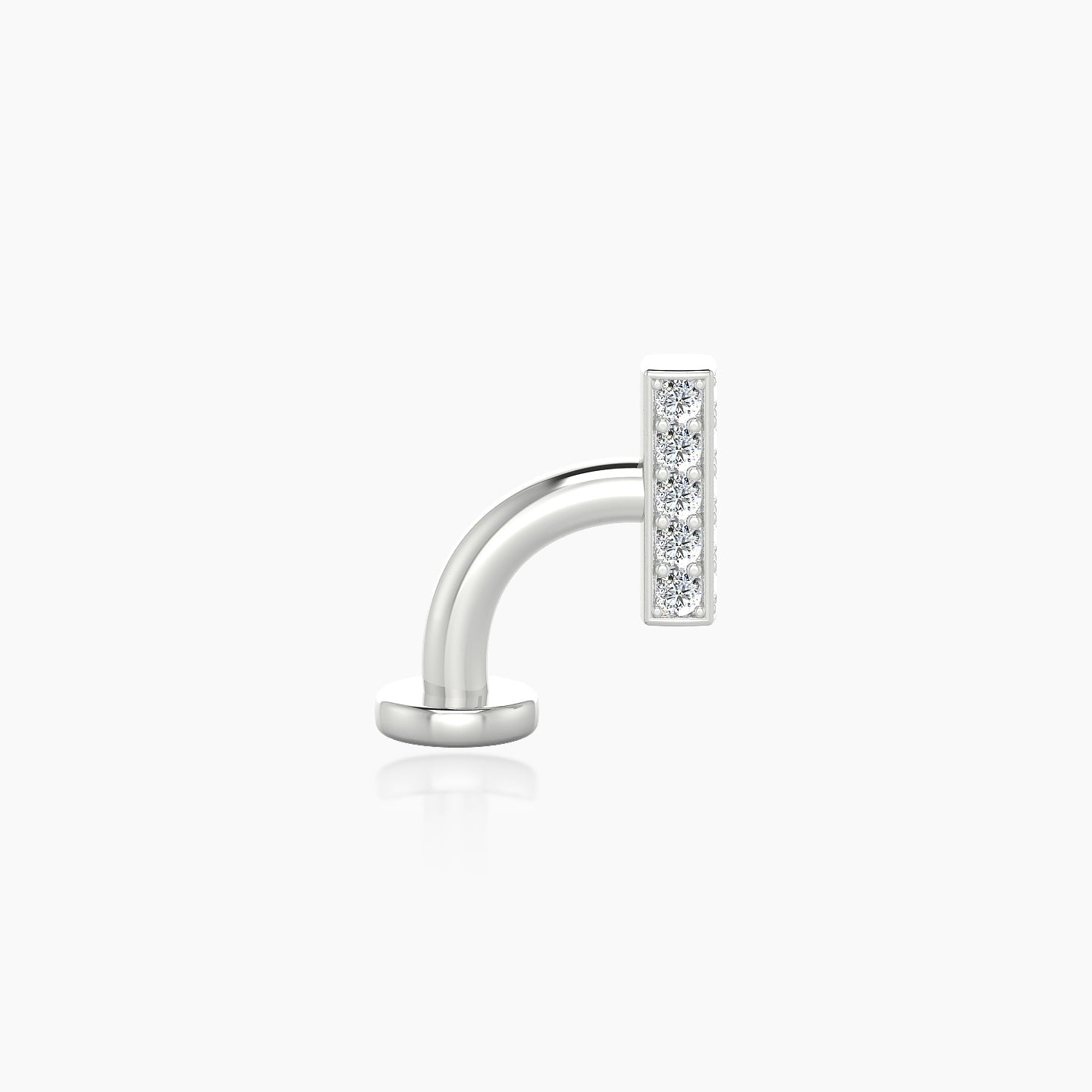 Aria | 18k White Gold 8 mm 6 mm Bar Diamond Floating Navel Piercing