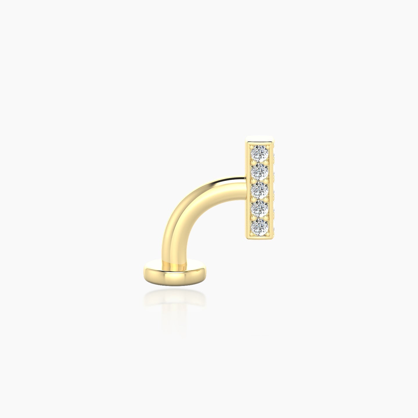 Aria | 18k Yellow Gold 8 mm 6 mm Bar Diamond Floating Navel Piercing