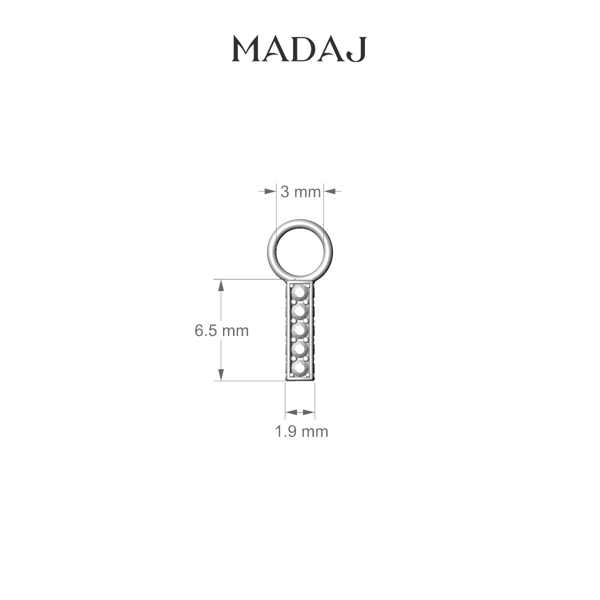 Aria | 18k Rose Gold 6 mm Bar Diamond Charm