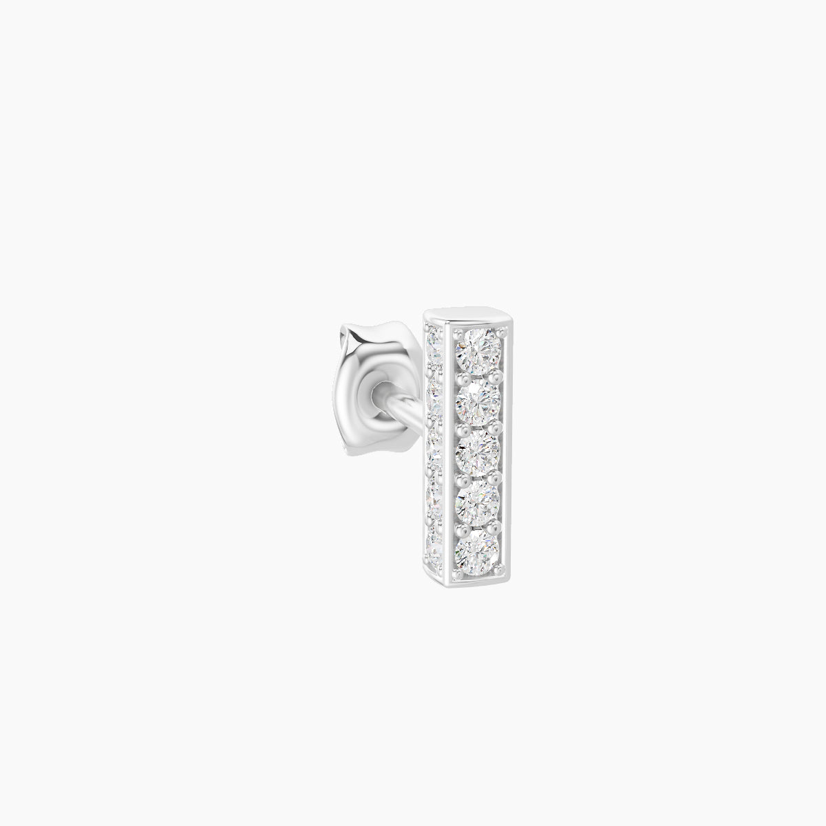 Aria | 18k White Gold 6.5 mm Bar Diamond Earring