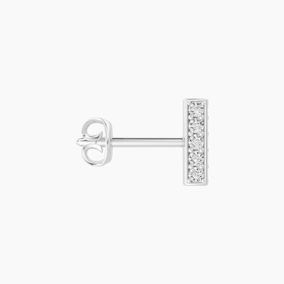Aria | 18k White Gold 6.5 mm Bar Diamond Earring