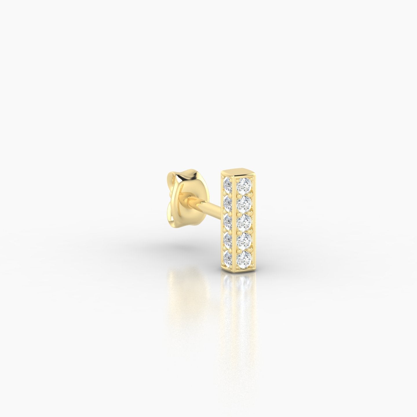 Aria | 18k Yellow Gold 6 mm Bar Diamond Earring