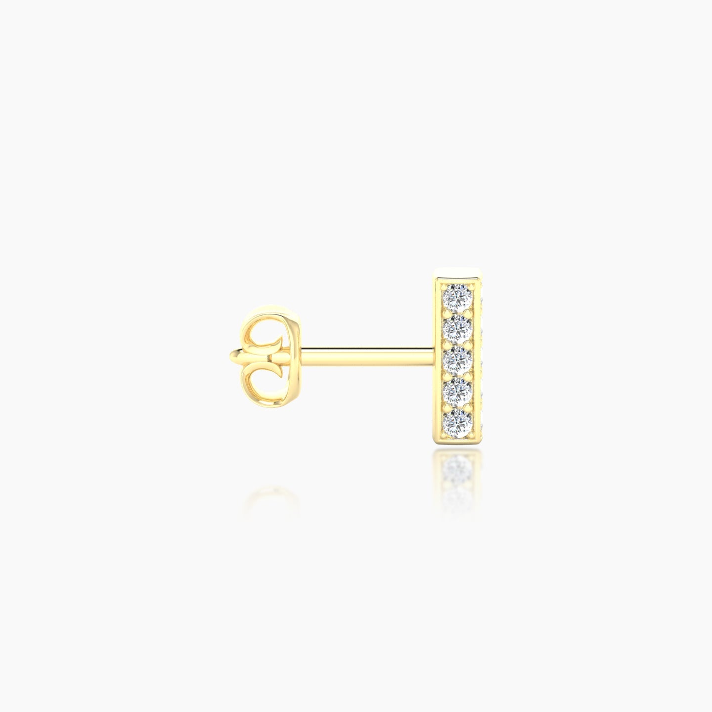 Aria | 18k Yellow Gold 6 mm Bar Diamond Earring