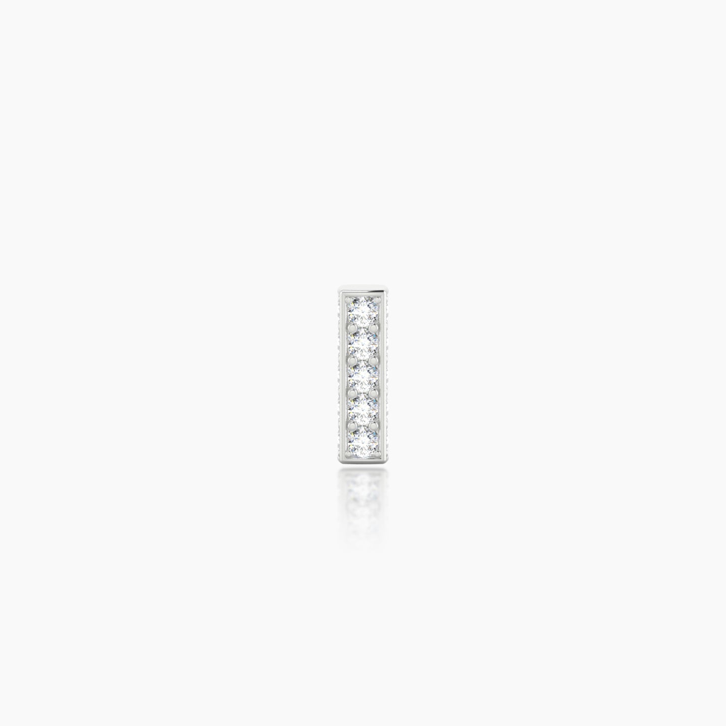 Aria | 18k White Gold 6 mm Bar Diamond Nostril Piercing