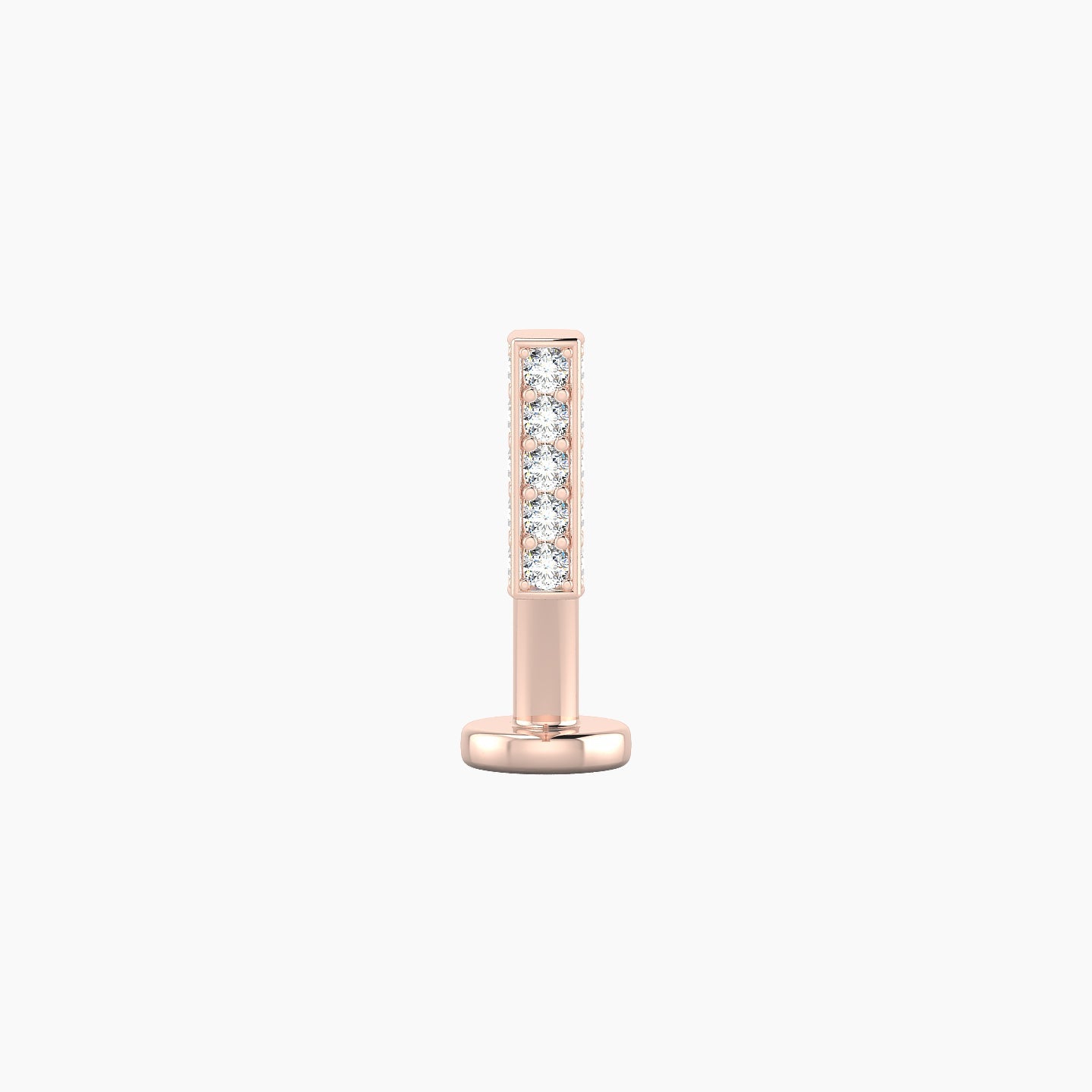 Aria | 18k Rose Gold 6 mm 10 mm Bar Diamond Floating Navel Piercing