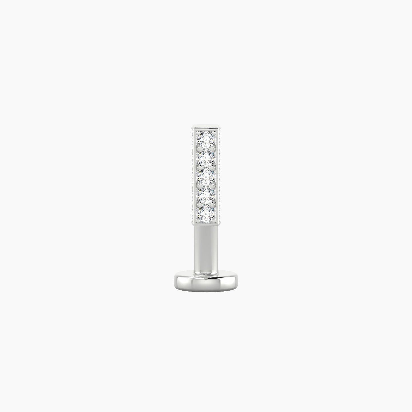 Aria | 18k White Gold 6 mm 10 mm Bar Diamond Floating Navel Piercing