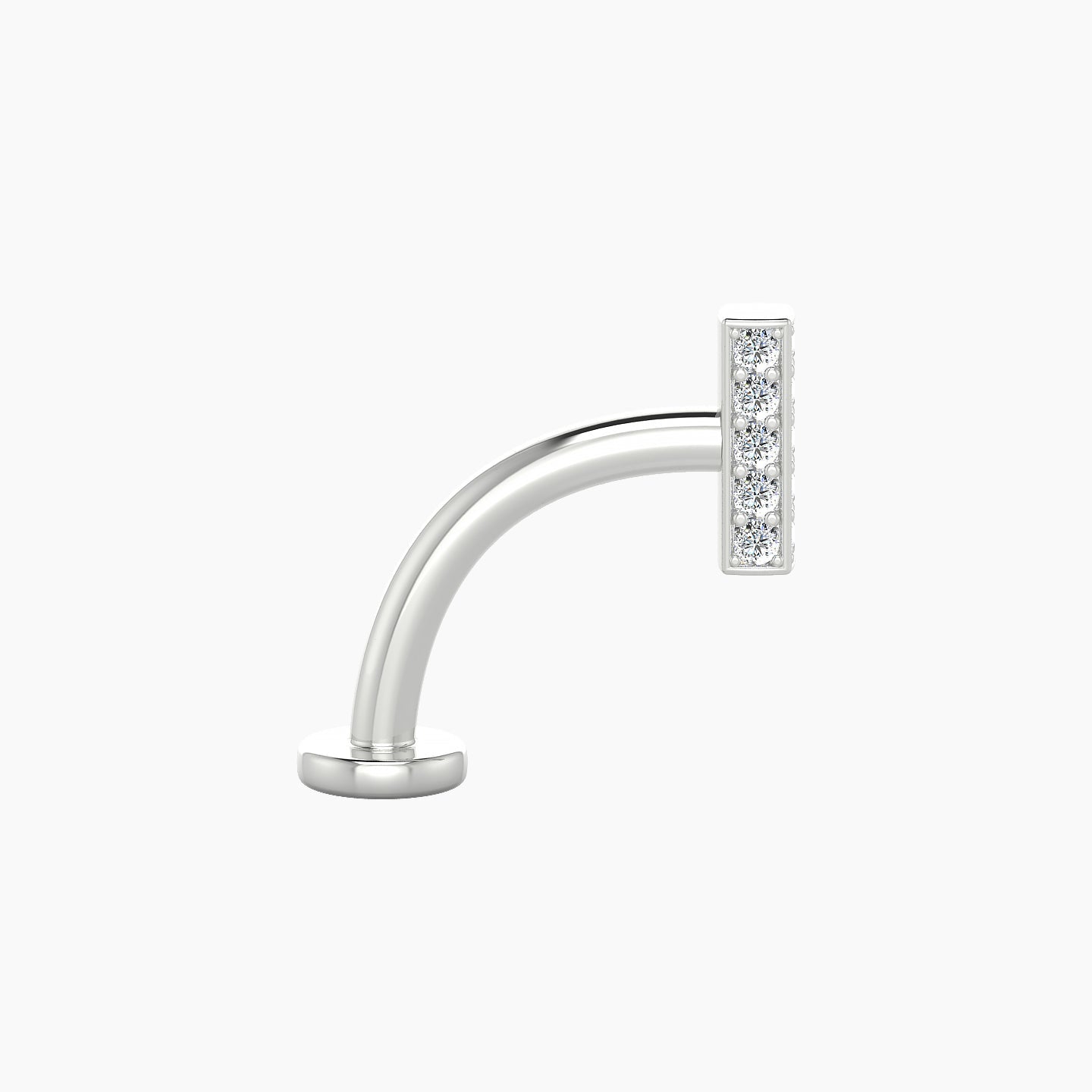 Aria | 18k White Gold 6 mm 10 mm Bar Diamond Floating Navel Piercing