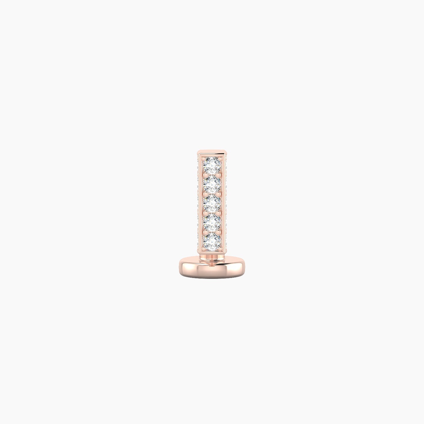 Aria | 18k Rose Gold 6 mm 6 mm Bar Diamond Floating Navel Piercing