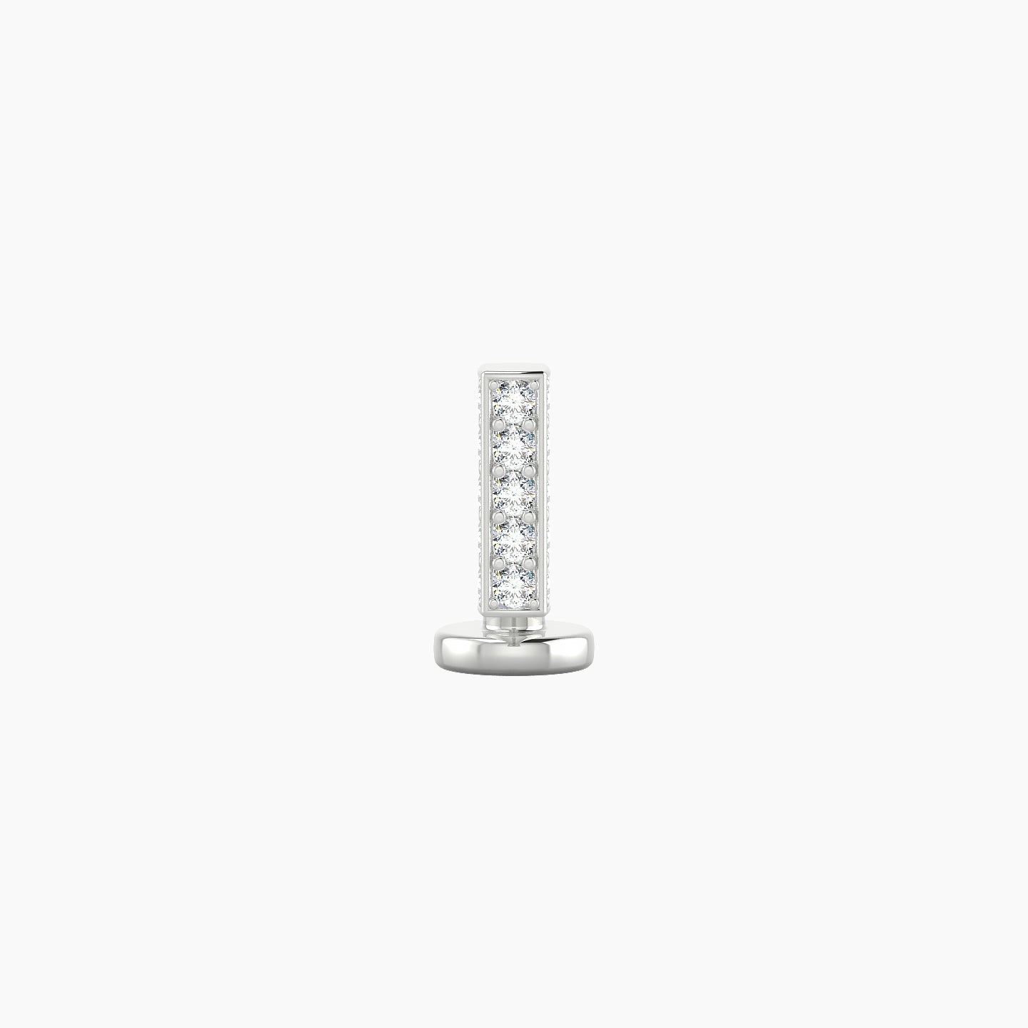 Aria | 18k White Gold 6 mm 6 mm Bar Diamond Floating Navel Piercing