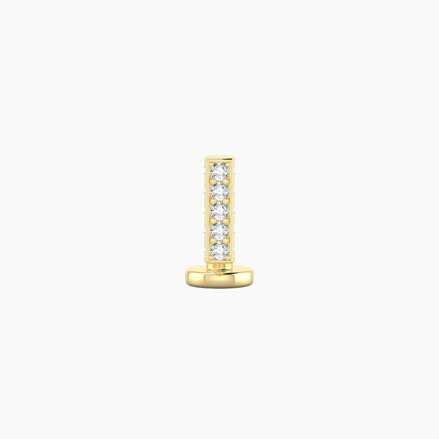 Aria | 18k Yellow Gold 6 mm 6 mm Bar Diamond Floating Navel Piercing