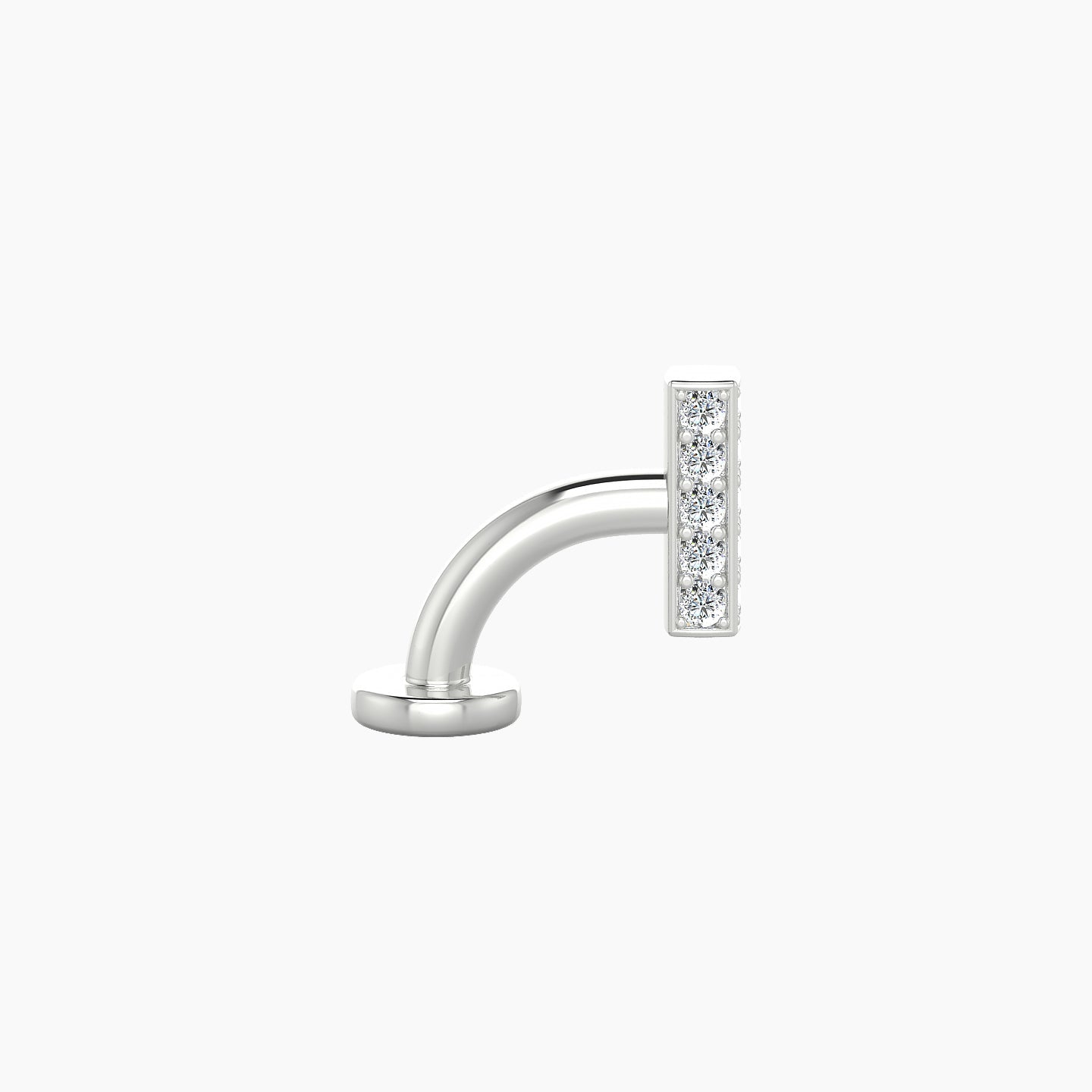 Aria | 18k White Gold 6 mm 6 mm Bar Diamond Floating Navel Piercing