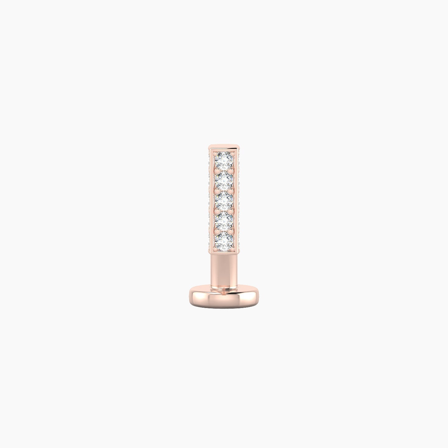 Aria | 18k Rose Gold 6 mm 8 mm Bar Diamond Floating Navel Piercing