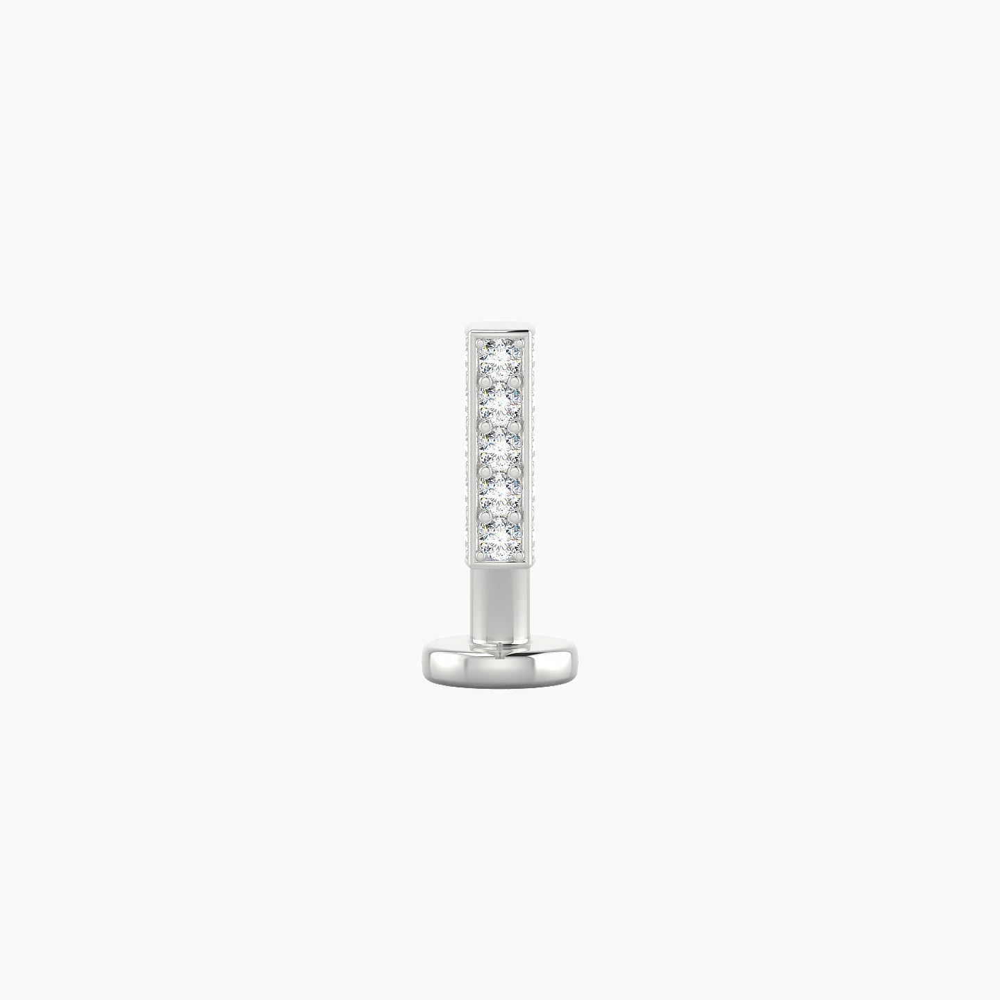 Aria | 18k White Gold 6 mm 8 mm Bar Diamond Floating Navel Piercing