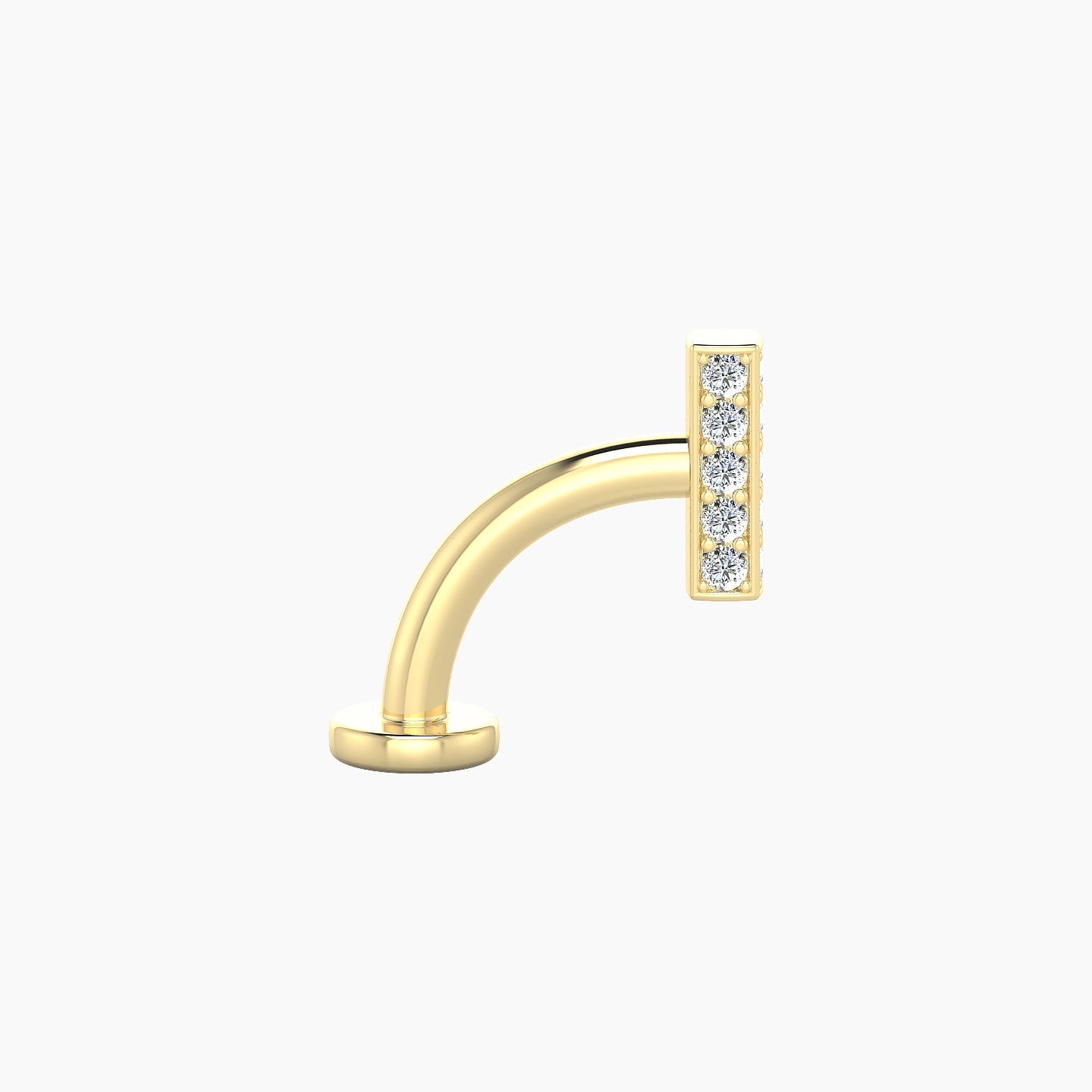 Aria | 18k Yellow Gold 6 mm 8 mm Bar Diamond Floating Navel Piercing