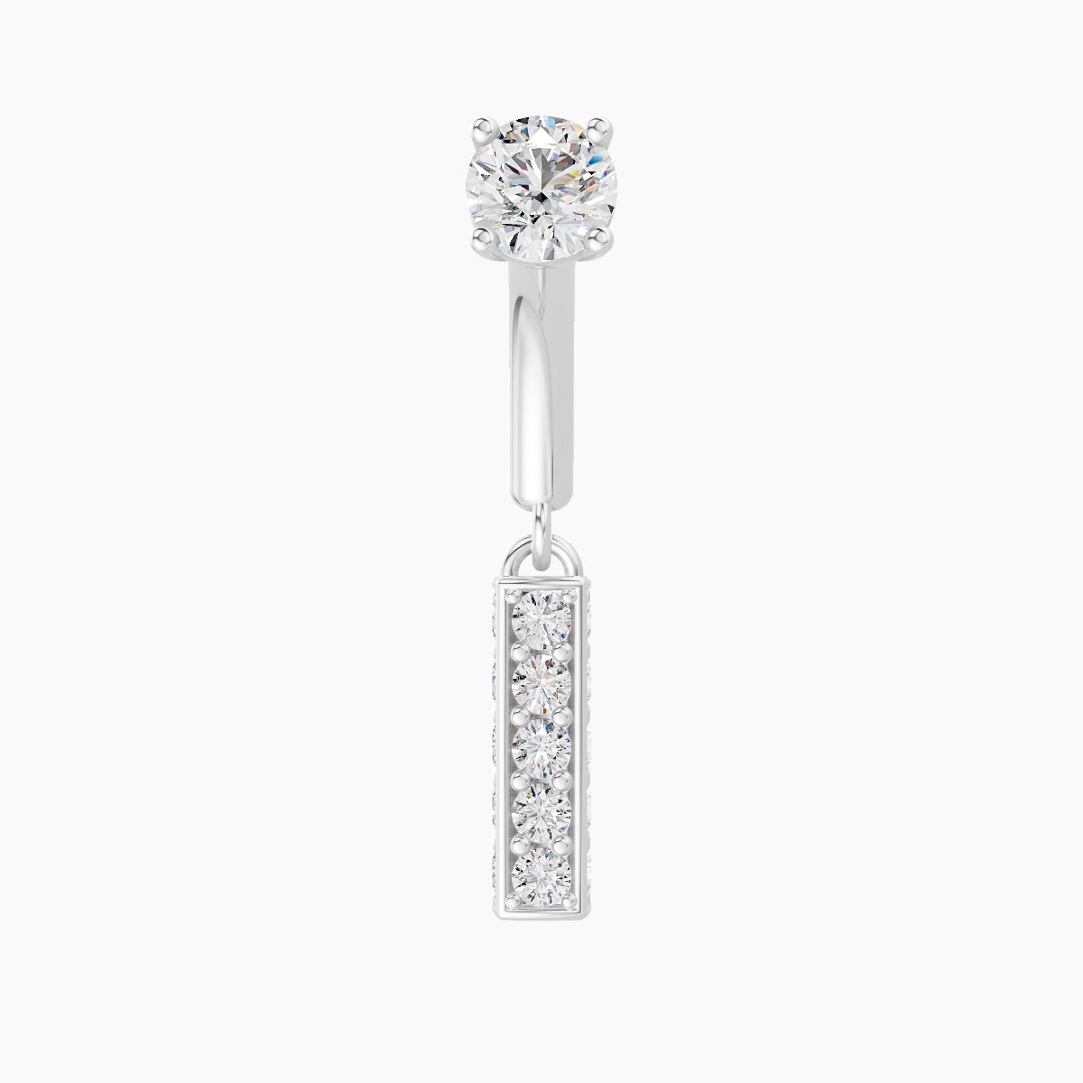 Aria | 18k White Gold 6 mm Bar Diamond Rook Piercing