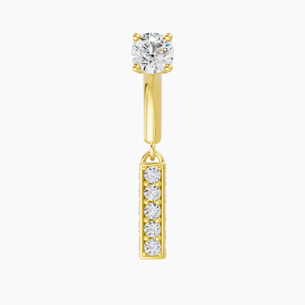 Aria | 18k Yellow Gold 6 mm Bar Diamond Rook Piercing