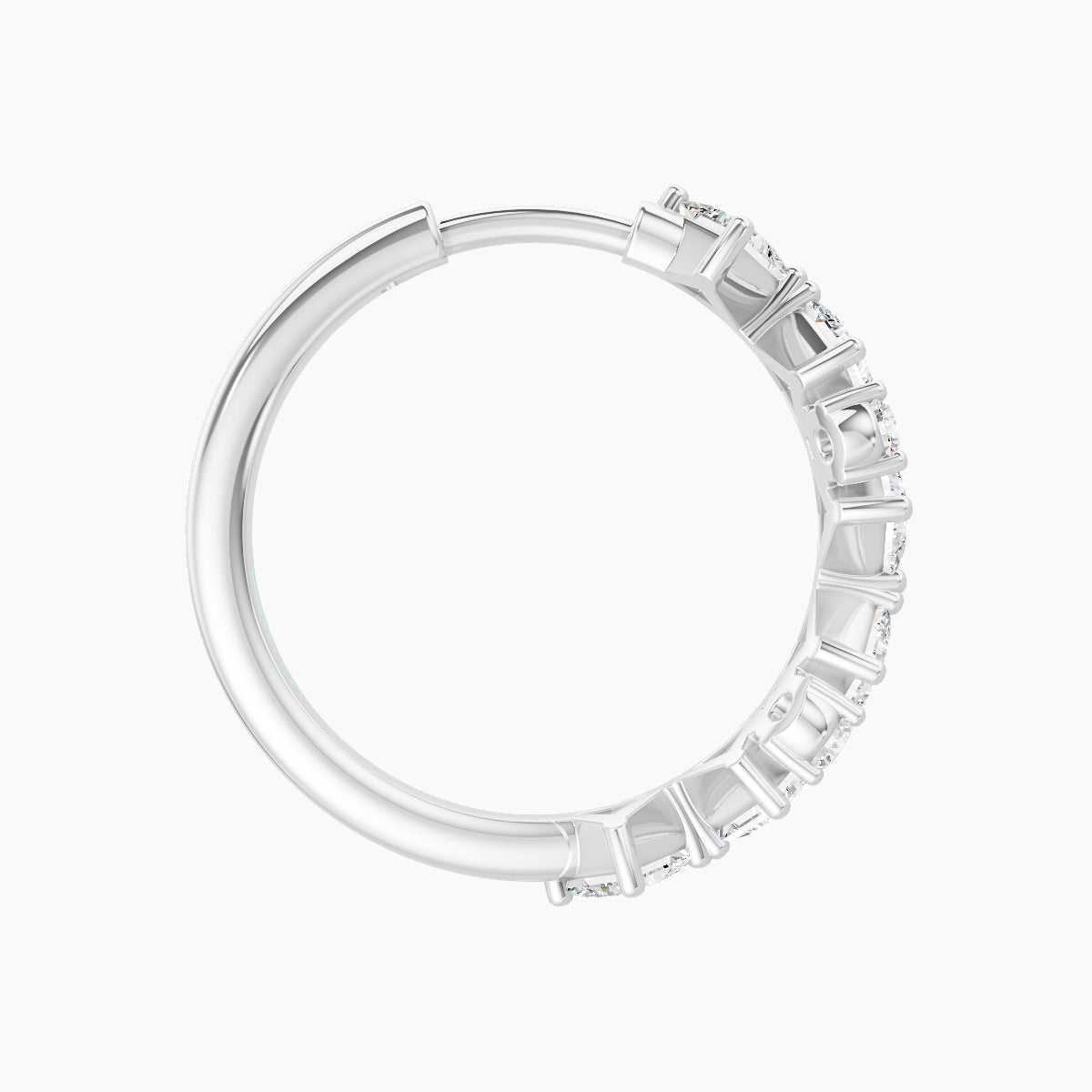 Ariana | 18k White Gold 11 mm Diamond Hoop Piercing