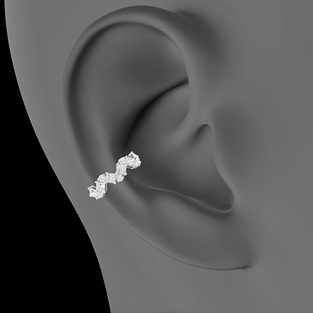 Ariana | 18k White Gold 11 mm Diamond Hoop Piercing