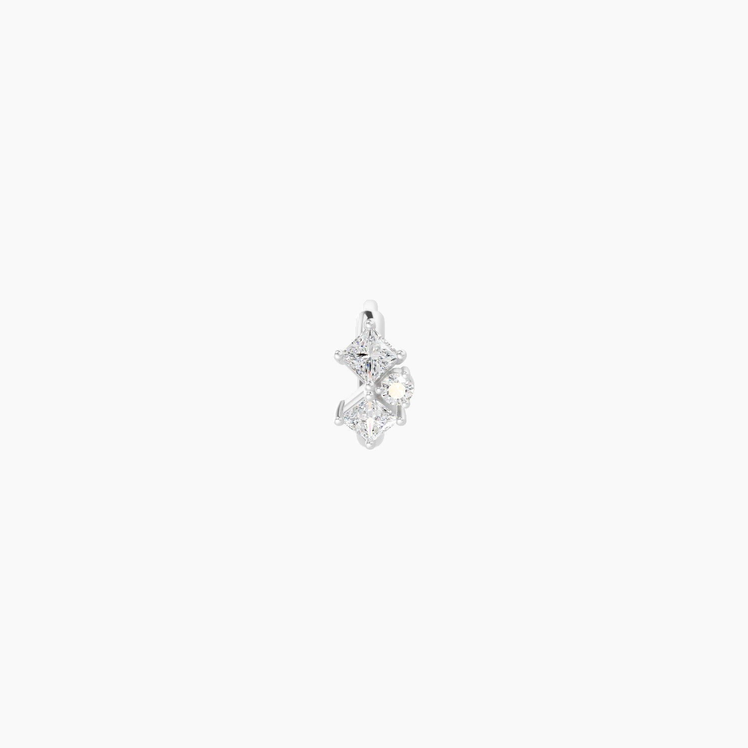 Ariana | 18k White Gold 5 mm Diamond Hoop Piercing