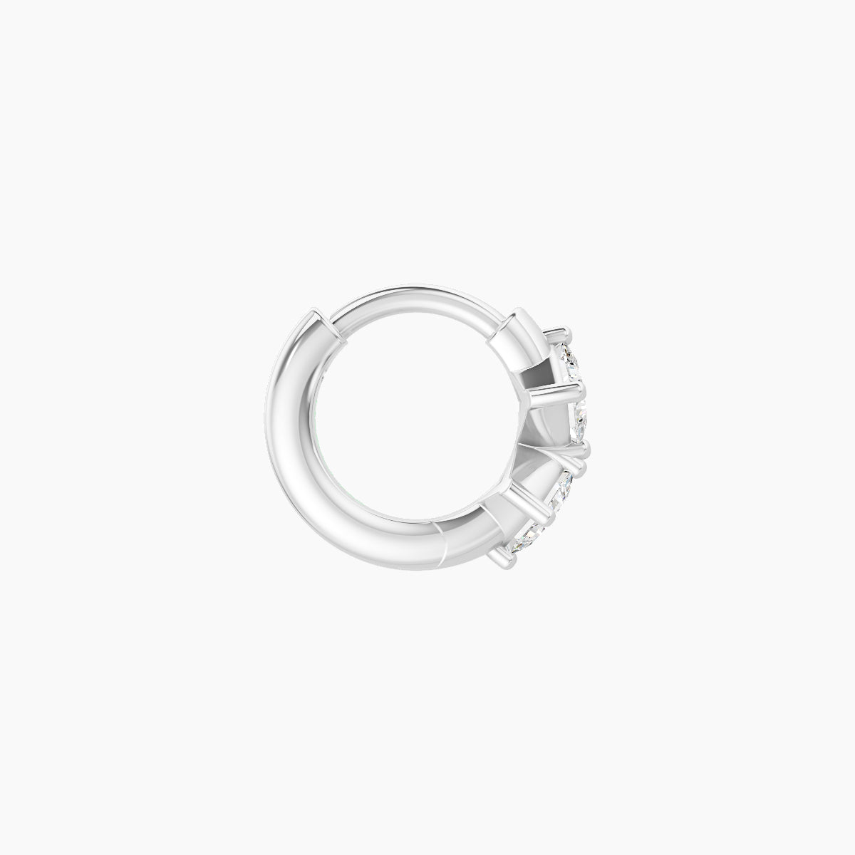 Ariana | 18k White Gold 5 mm Diamond Hoop Piercing