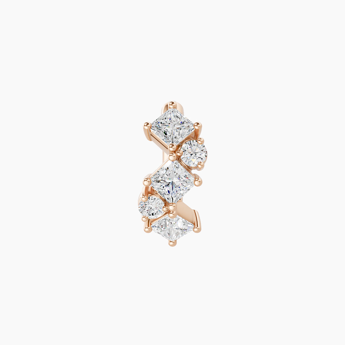 Ariana | 18k Rose Gold 6.5 mm Diamond Hoop Piercing