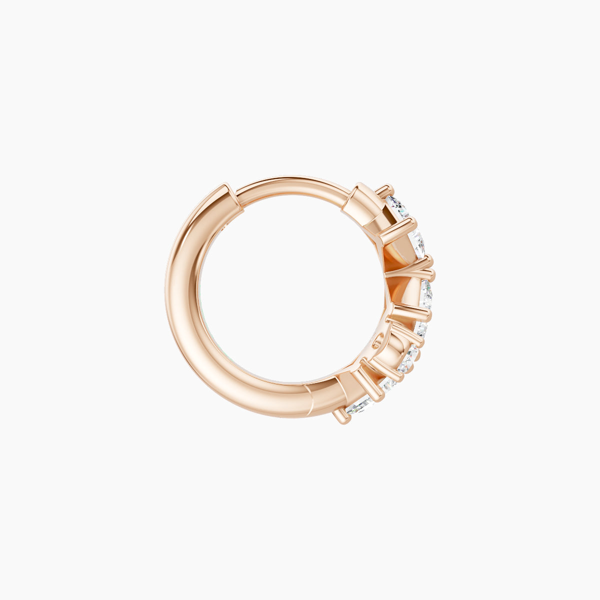 Ariana | 18k Rose Gold 6.5 mm Diamond Hoop Piercing