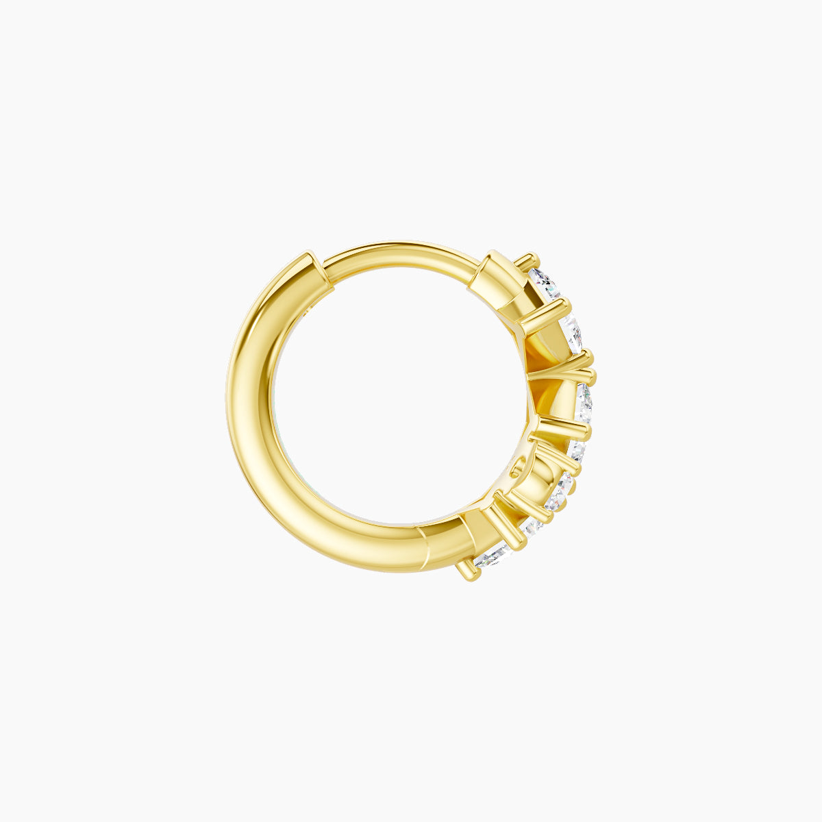 Ariana | 18k Yellow Gold 6.5 mm Diamond Hoop Piercing