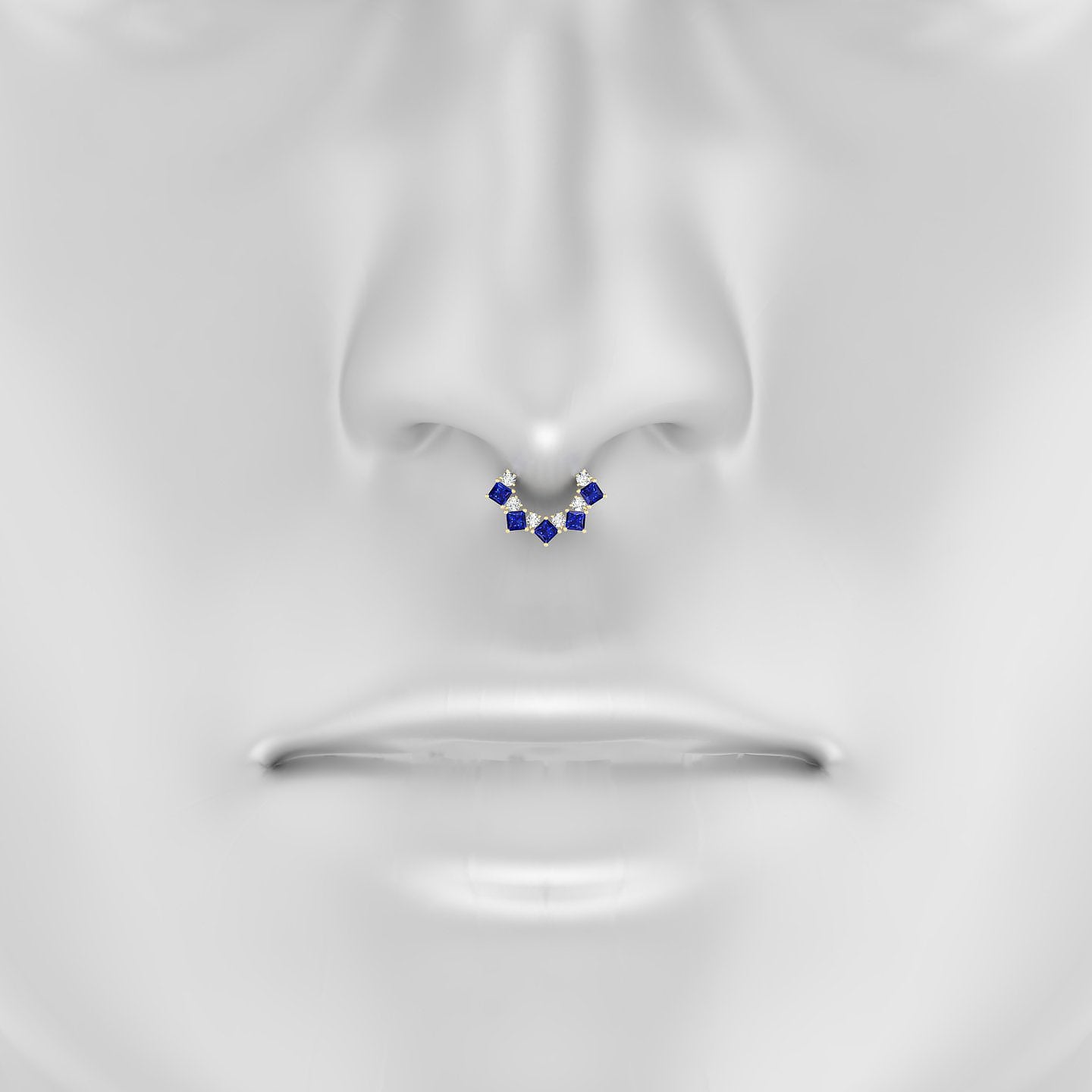 Ariana | 18k Yellow Gold 6.5 mm Sapphire & Diamond Septum Piercing