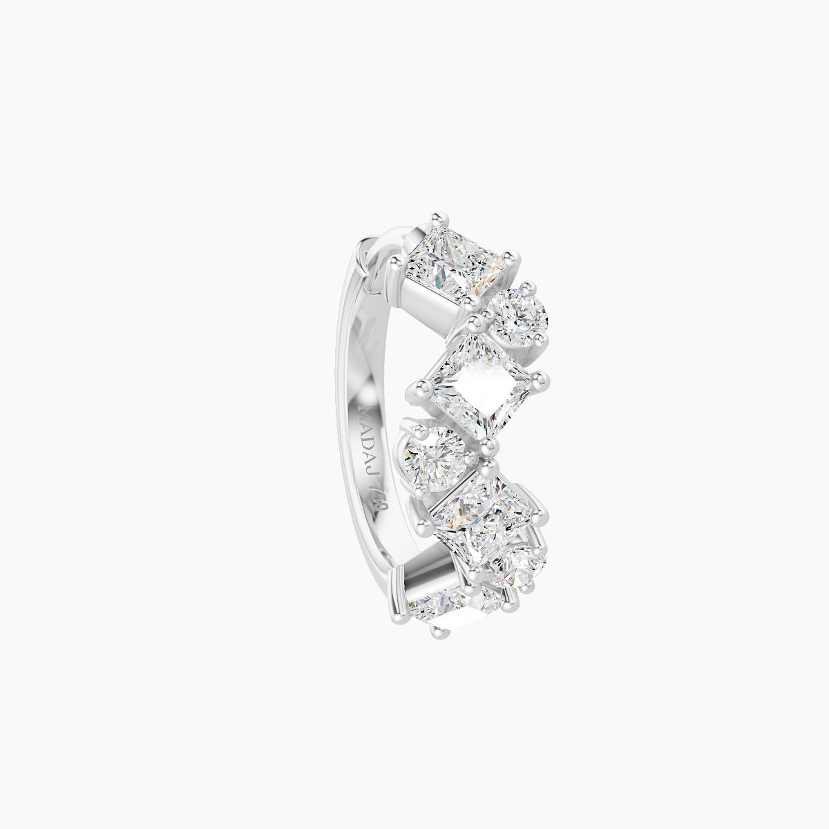 Ariana | 18k White Gold 8 mm Diamond Hoop Piercing