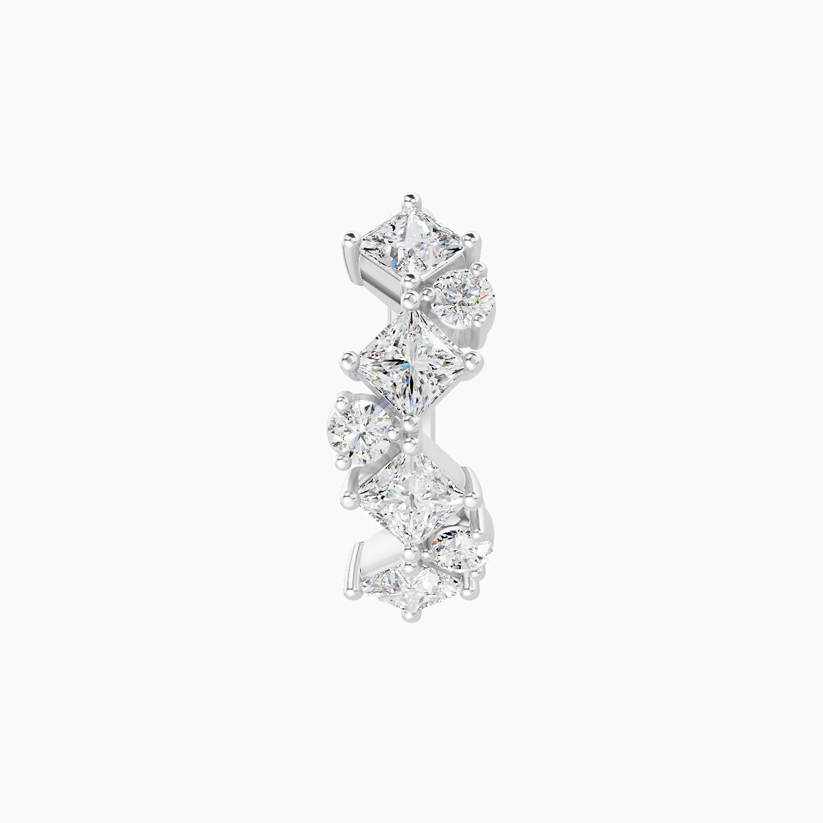 Ariana | 18k White Gold 8 mm Diamond Hoop Piercing
