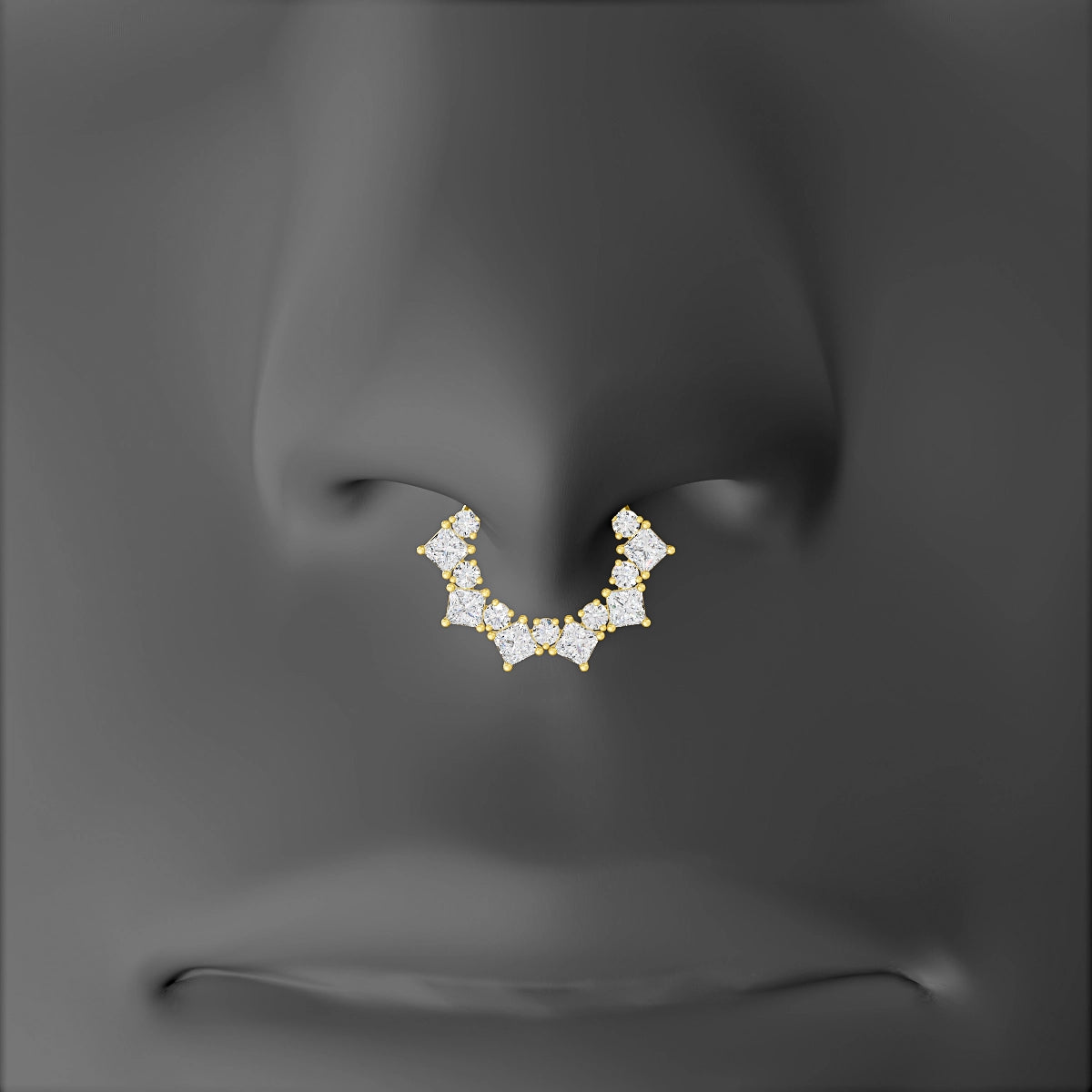 Ariana | 18k Yellow Gold 8 mm Diamond Septum Piercing
