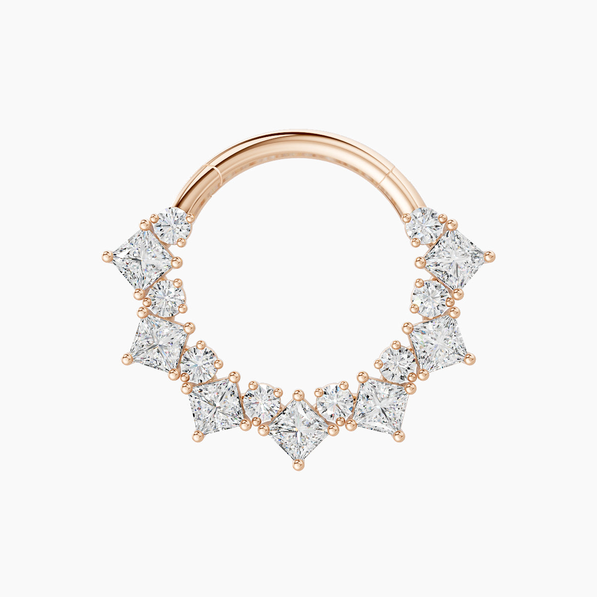 Ariana | 18k Rose Gold 9.5 mm Diamond Daith Piercing