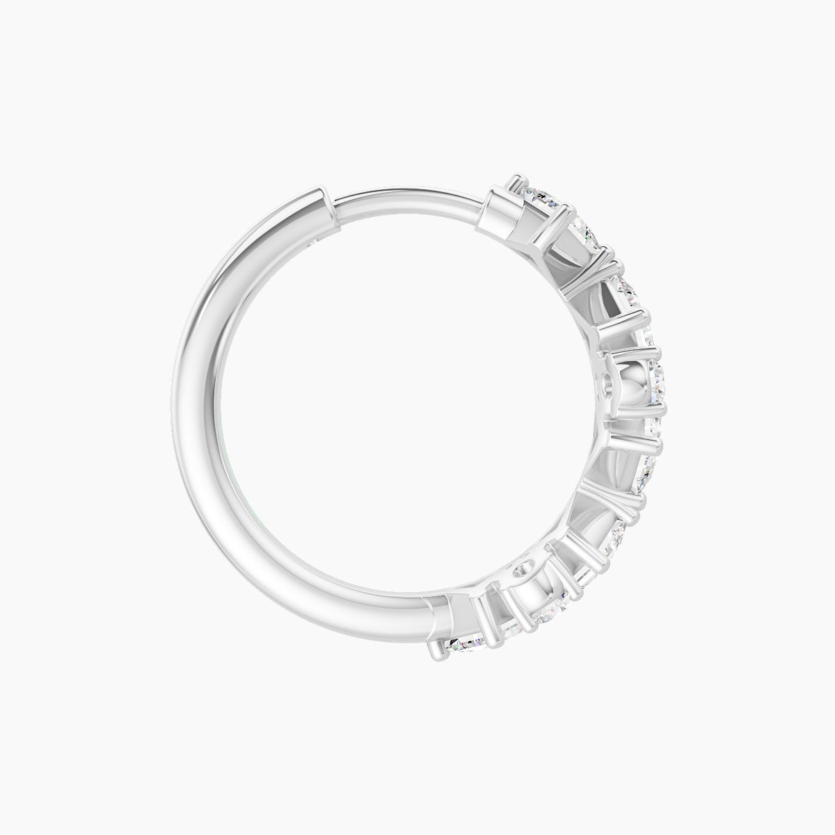 Ariana | 18k White Gold 9.5 mm Diamond Hoop Piercing