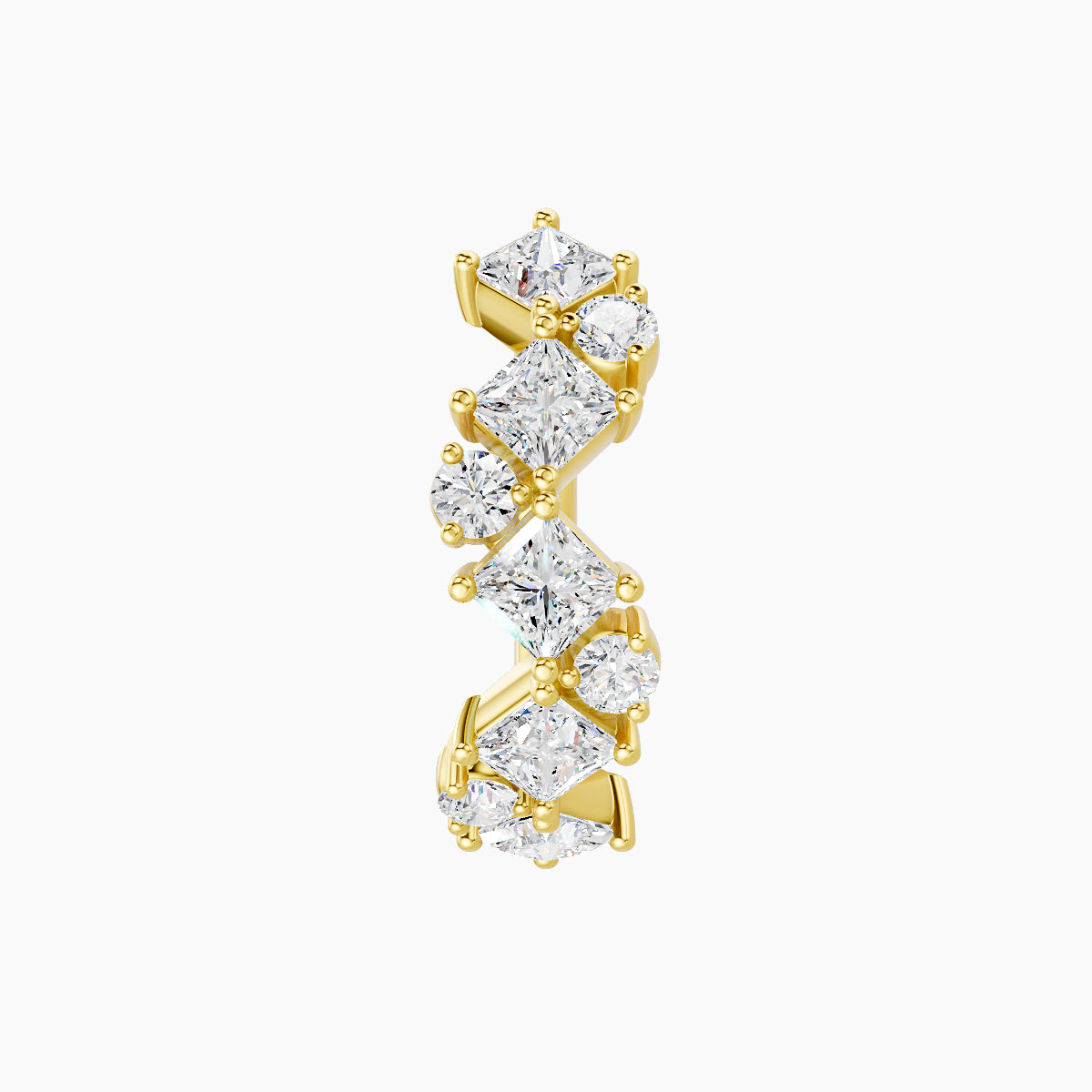 Ariana | 18k Yellow Gold 9.5 mm Diamond Hoop Piercing