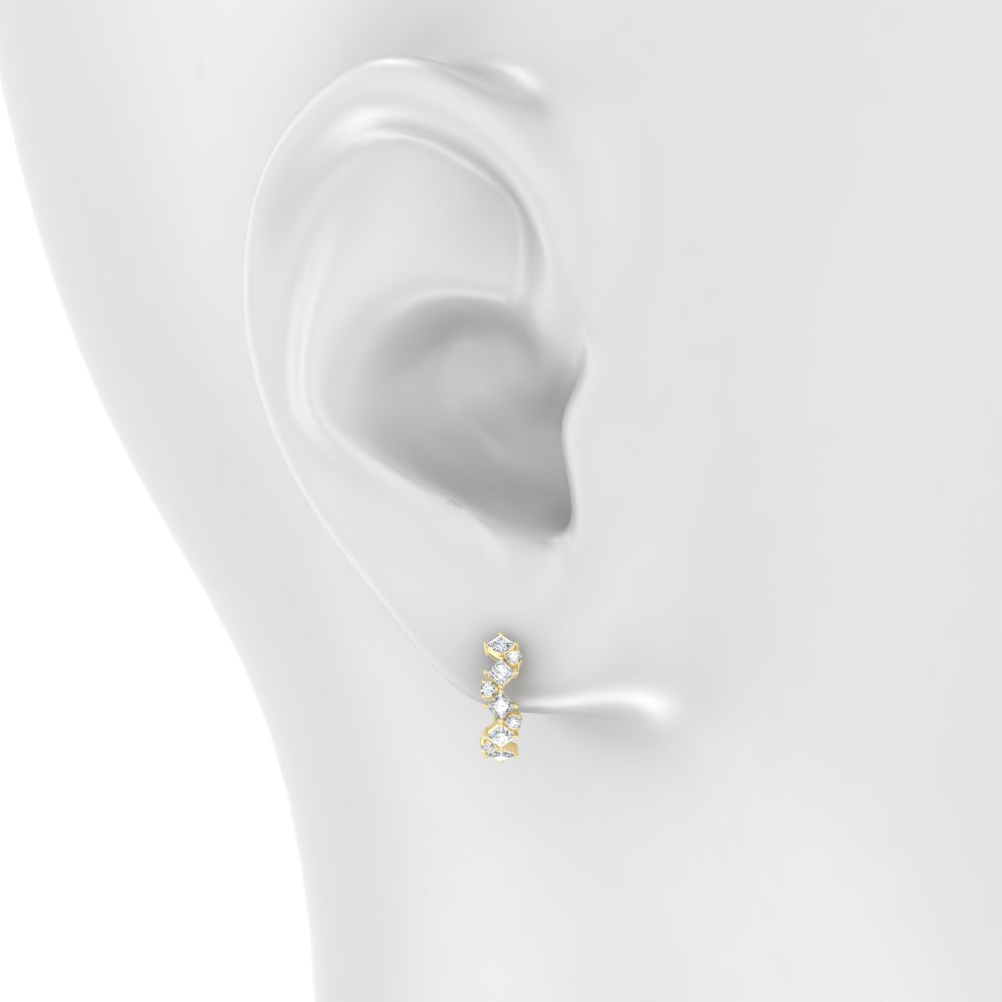 Ariana | 18k Yellow Gold 9.5 mm Diamond Hoop Piercing