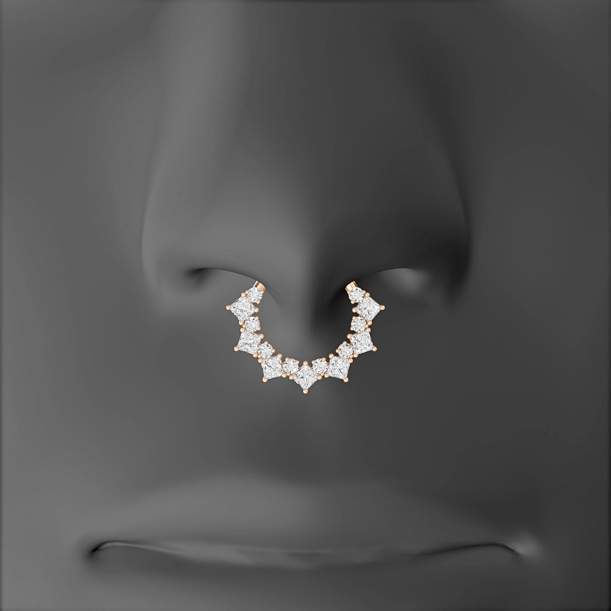 Ariana | 18k Rose Gold 9.5 mm Diamond Septum Piercing