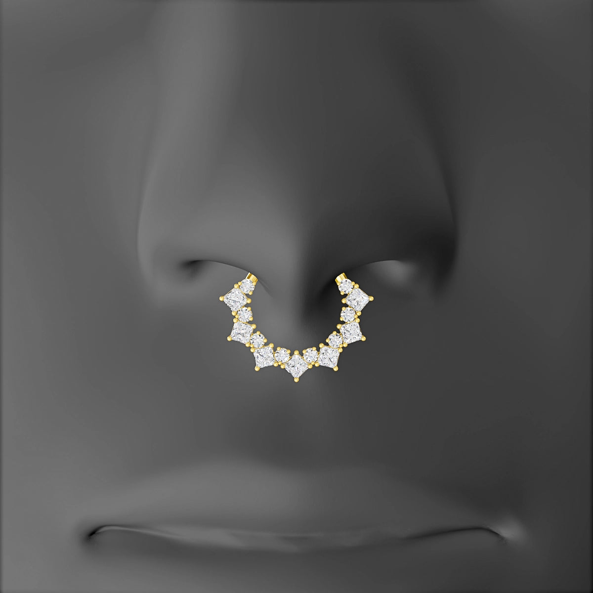 Ariana | 18k Yellow Gold 9.5 mm Diamond Septum Piercing