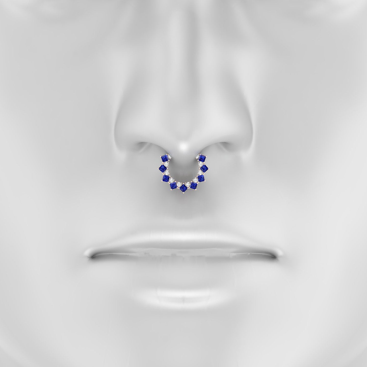 Ariana | 18k Rose Gold 9.5 mm Sapphire & Diamond Septum Piercing