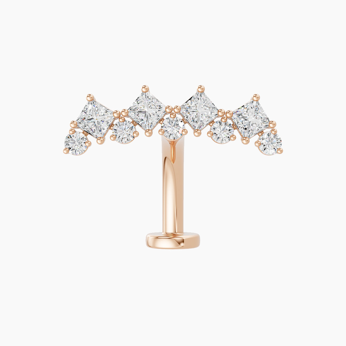 Ariana L | 18k Rose Gold 14.5 mm 10 mm Diamond Floating Navel Piercing
