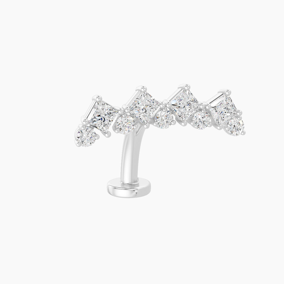 Ariana L | 18k White Gold 14.5 mm 10 mm Diamond Floating Navel Piercing