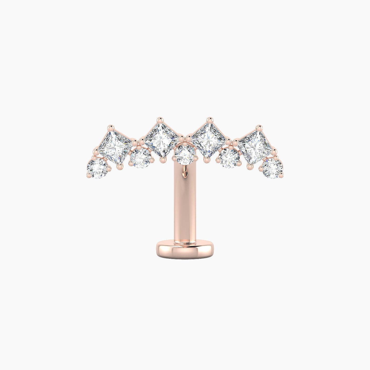 Ariana  L | 18k Rose Gold 14.5 mm 10 mm Diamond Floating Navel Piercing