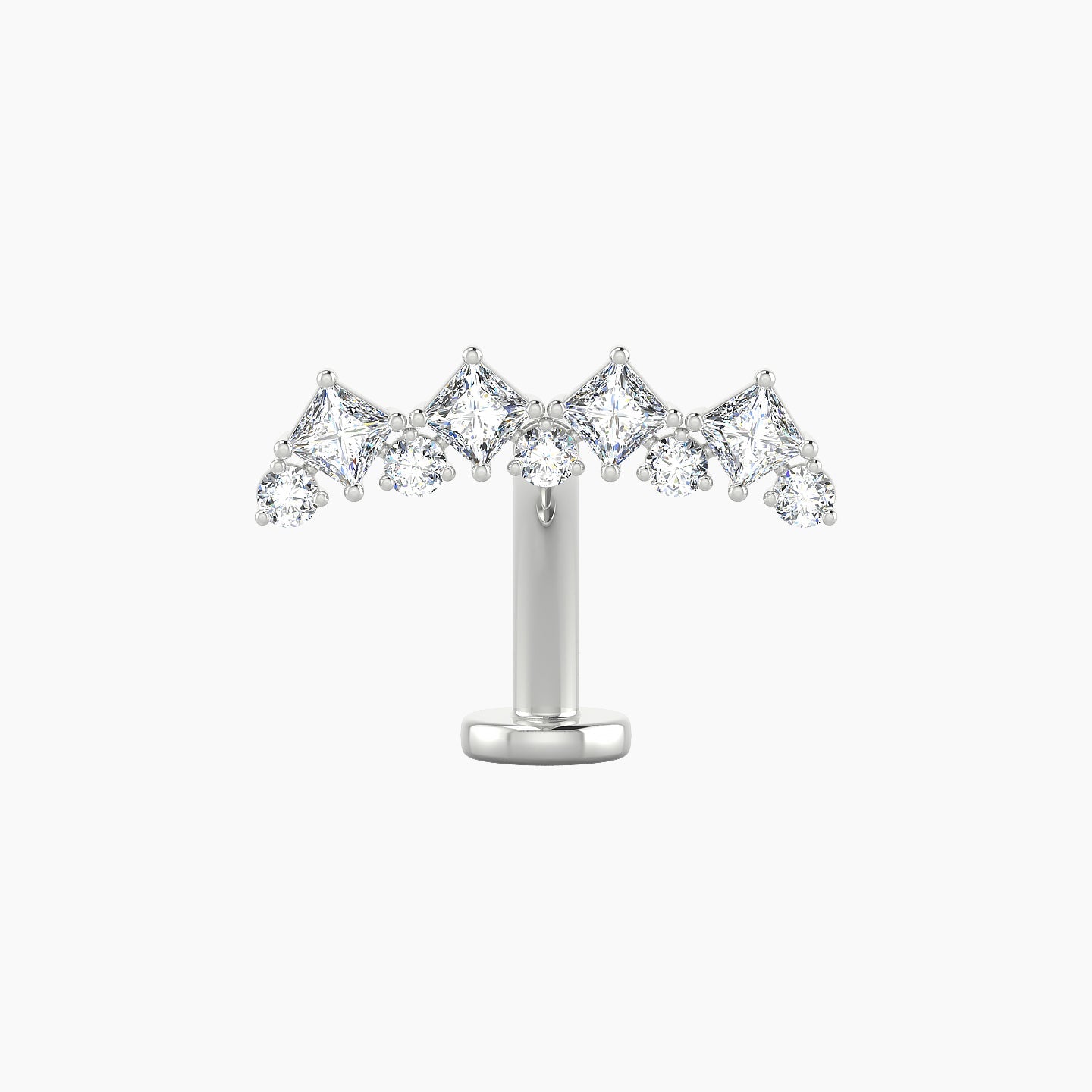 Ariana  L | 18k White Gold 14.5 mm 10 mm Diamond Floating Navel Piercing