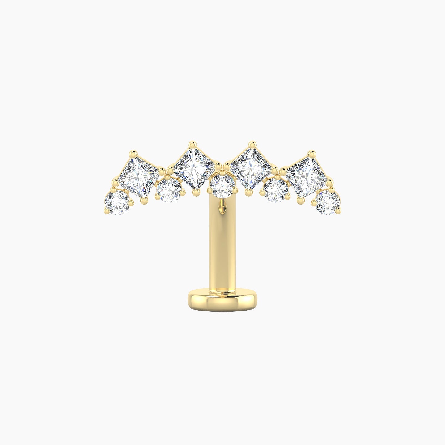 Ariana  L | 18k Yellow Gold 14.5 mm 10 mm Diamond Floating Navel Piercing