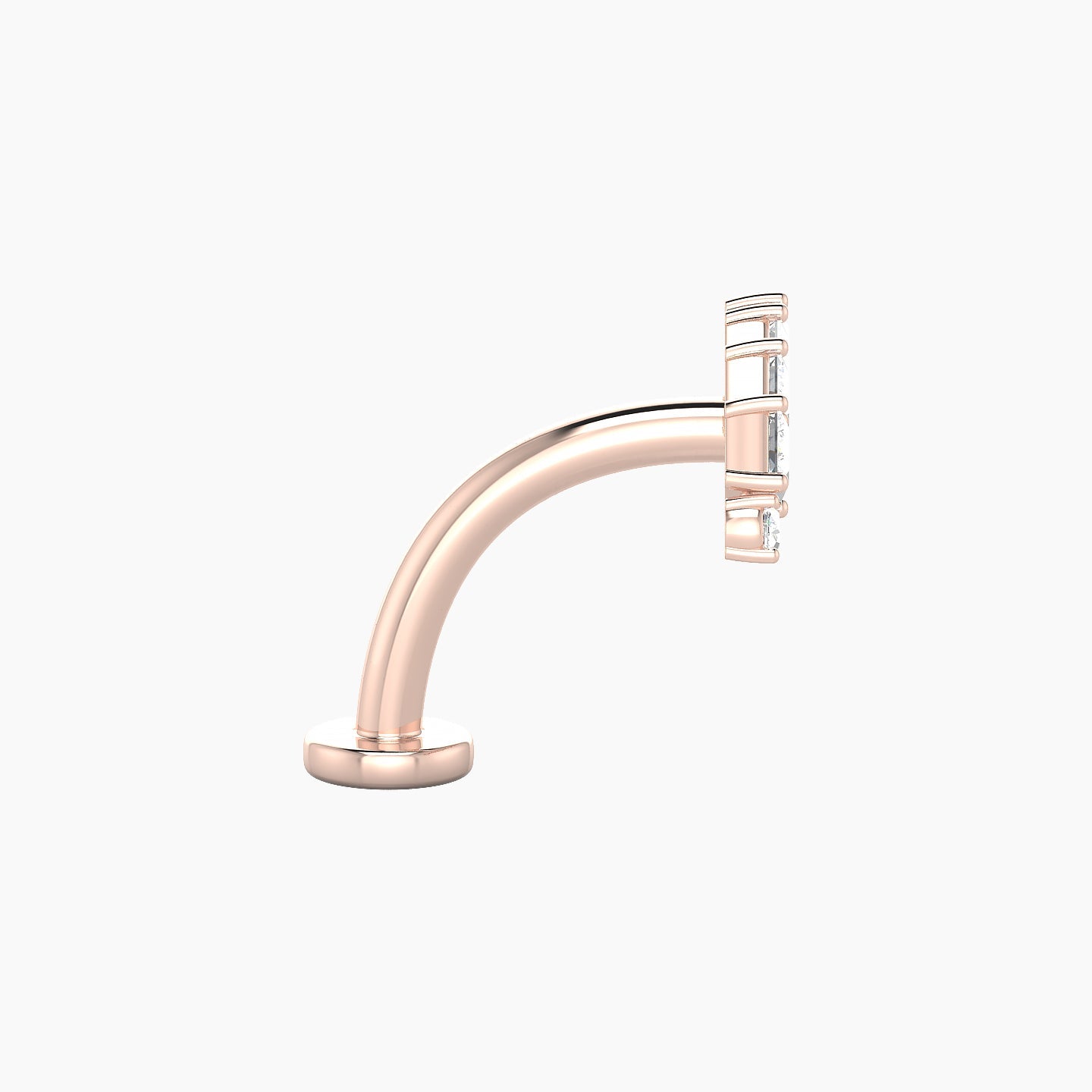 Ariana  L | 18k Rose Gold 14.5 mm 10 mm Diamond Floating Navel Piercing