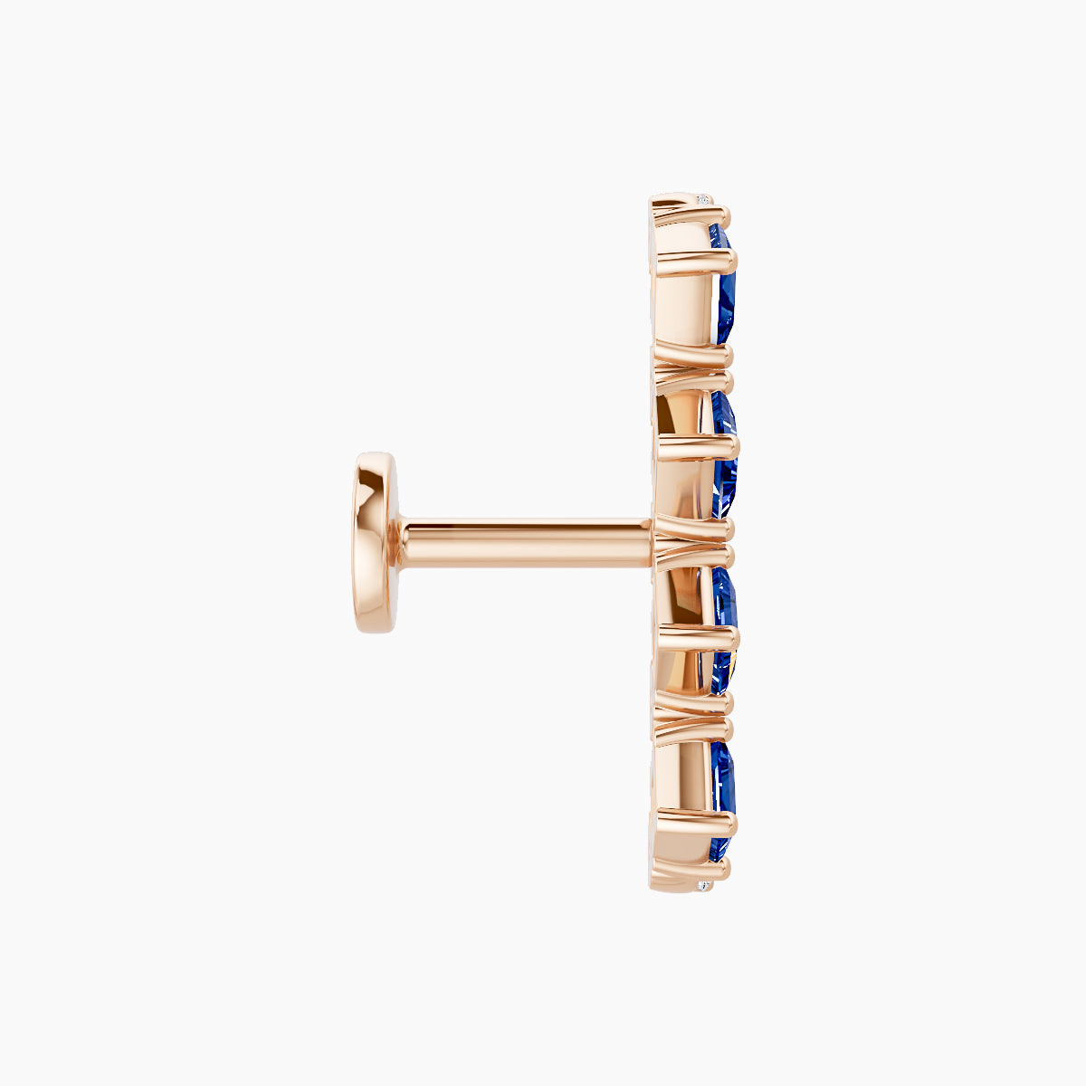 Ariana  L | 18k Rose Gold 5 mm 14.5 mm Sapphire & Diamond Piercing