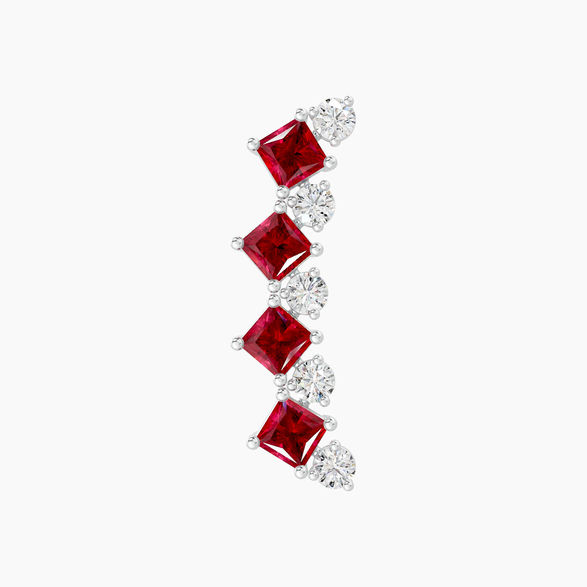 Ariana  L | 18k White Gold 5 mm 14.5 mm Ruby & Diamond Piercing