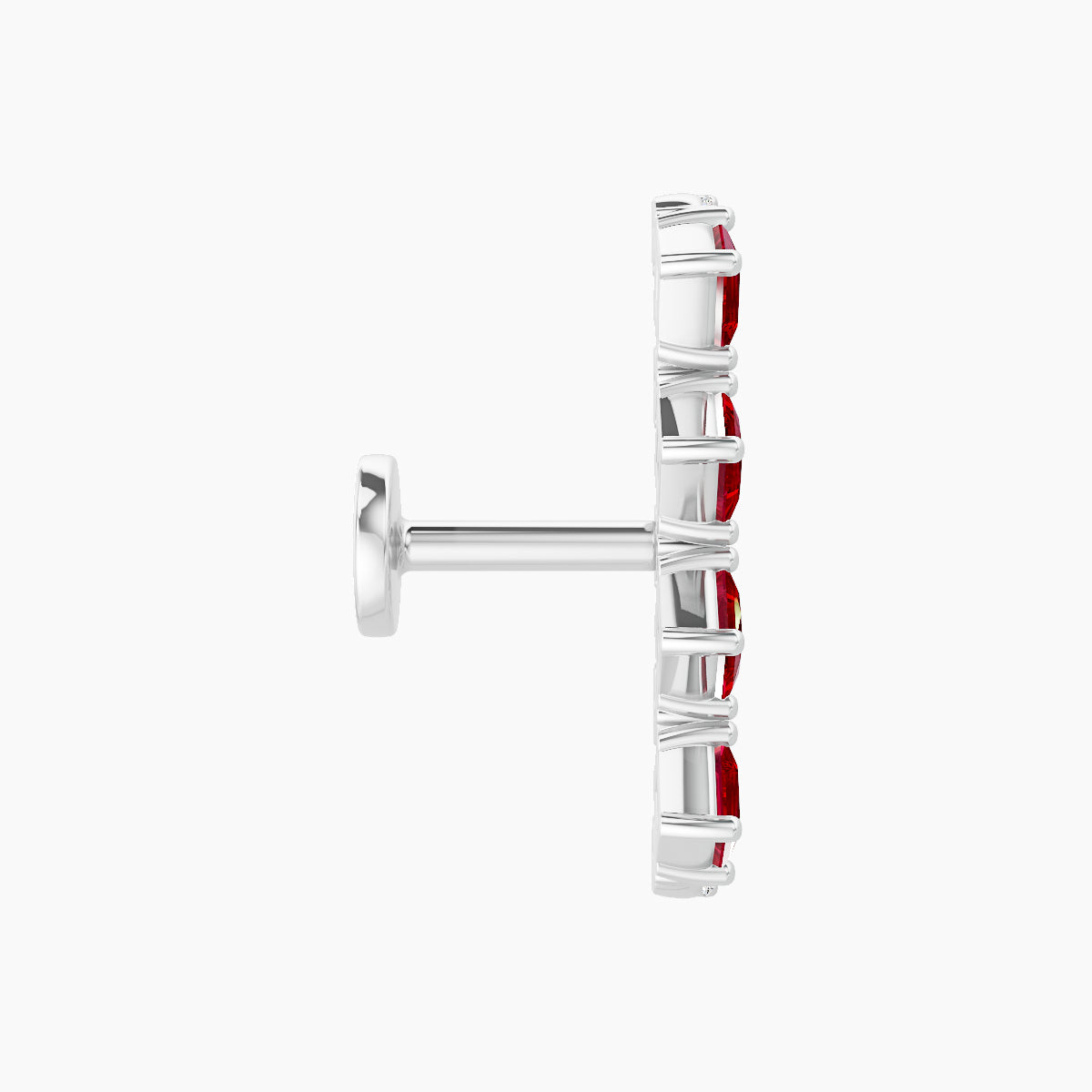 Ariana  L | 18k White Gold 5 mm 14.5 mm Ruby & Diamond Piercing